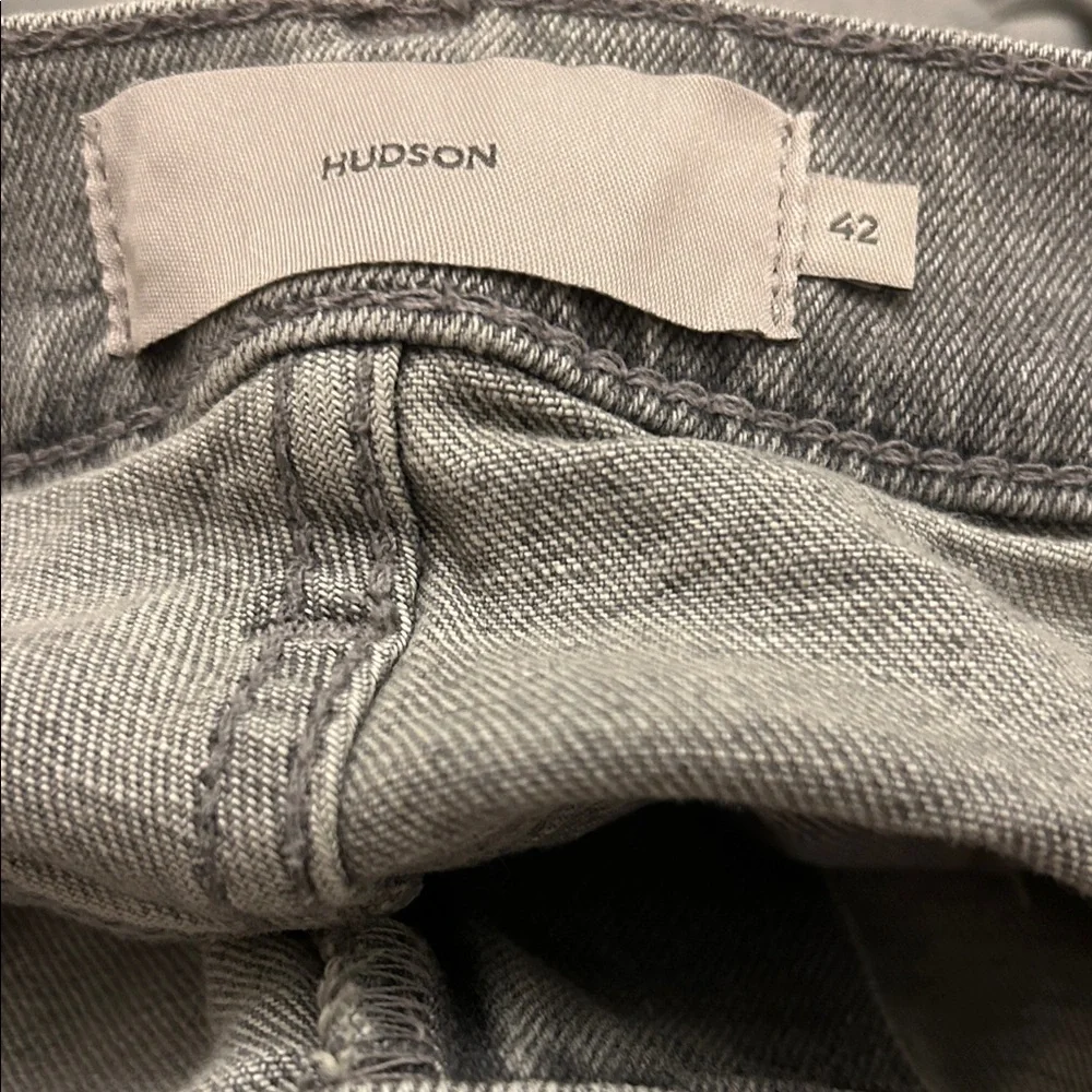 👒Hudson Jeans Men's Ripped Light Gray Zack Skinny DK concrete Jeans size 42 NWT